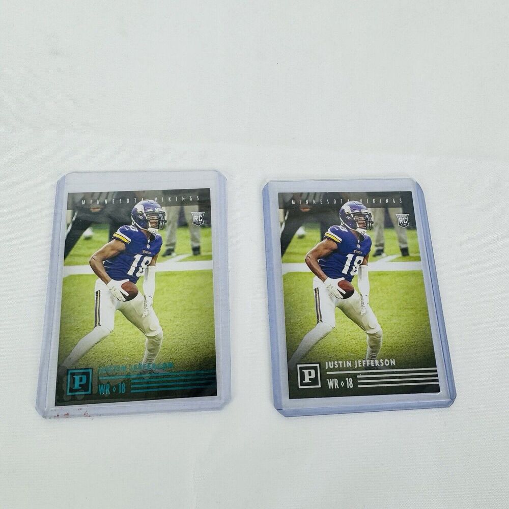 2020 Chronicles Panini Justin Jefferson Teal & White Rookie RC Lot PA-23 Vikings